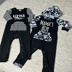 12-18 m Pat Pat one piece jumpers black and white like brand new